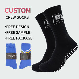 Wholesale High Quality Custom Logo Print Crew Terry Fashion Sport <b>Grip</b> <b>Socks</b> for Men OEM Designer Crew <b>Socks</b> - Product Image 3