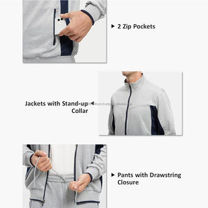 Survêtements d'hiver pour hommes, ensembles de jogging personnalisés avec logo de marque, 2 pièces, décontractés, athlétiques, écologiques, légers et chauds - Product Image 5