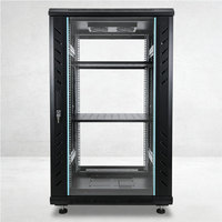 Harga Pabrik SPCC Cold Rolled Steel 22U 19" Rak Kabinet Server Enclosure Perlindungan IP20 Tersedia untuk Rak Server Pusat Data