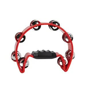 Tambourine dropshipping sản phẩm tùy chỉnh bộ gõ chuyên nghiệp hàng duy nhất thép không gỉ màu xanh lá cây mini nhựa trẻ em Tambourine