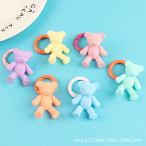 Pendentif porte-clés assis créatif mignon couleur bonbon résine ours accessoires frais couple sac breloque - Product Image 2
