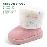 Bottes de neige d'extérieur en daim rose personnalisées pour filles, bottines à imprimé léopard tendance pour enfants avec semelle en TPR