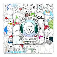 50pcs cute cartoon polar bear stickers