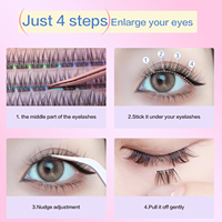 Cils artificiels en gros sur mesure 0,07 mm, courbure C, naturels, sans colle, faciles à retirer, effet sirène, pour yeux sensibles