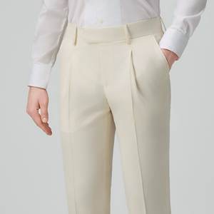 <span class=keywords><strong>Pantaloni</strong></span> da Completo Uomo Stile Popolare 2026, Bianco Nuvola Senza Passanti <span class=keywords><strong>con</strong></span> Regolatore Laterale, Taglia Personalizzabile, <span class=keywords><strong>Pantaloni</strong></span> Casual Formali da Uomo - Product Image 5