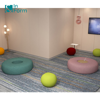 Muebles de proyecto comercial, sofá redondo, biblioteca escolar, sala de lectura, oficina, área de descanso, tapicería de ocio, otomana con concentrador USB