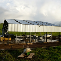 Structure en acier préfabriquée pour grange, bâtiment préfabriqué à grande portée, haute résistance, fourniture directe d'usine, abri pour bétail