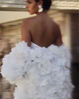 Mily Bridal MW167 Magnifique Satin Hors Épaule avec Volants Robe Robes De Mariée De Mariée Pour Les Filles