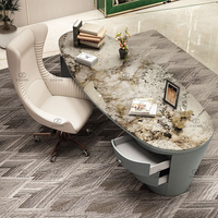 Bureau de direction de luxe haut de gamme, bureau de direction, bureau d'ordinateur, mobilier moderne en marbre, bureau à domicile