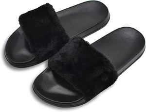 Pantofole di lana di natale piattaforma camera da letto <span class=keywords><strong>visone</strong></span> peluche pelliccia soffici pantofole morbide donna scivoli sfocati pantofole da casa pelose - Product Image 4