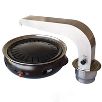 Tuyau d'extraction de fumée commercial en acier inoxydable pour barbecue coréen à charbon de bois, avec conduit de fumée de table et extracteur de fumée de barbecue flexible