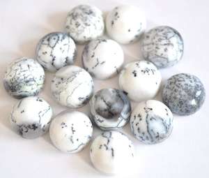 Lot de 5 cabochons ronds en opale dendrite naturelle de 11 mm pour la fabrication de bijoux – Vente flash Inde - Product Image 4