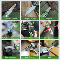 Couteau pliant multifonction Xhandle MT-80 vert armée 13 en 1 en acier inoxydable avec ciseaux et pinces pour la survie en plein air