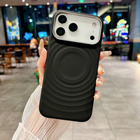    Coque en silicone liquide pour iPhone 17 Pro Max 15 16 Pro Max 17 Air, avec doublure en microfibre ondulée et couvercle magnétique