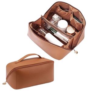 Sac de maquillage cosmétique en cuir PU imperméable portable avec logo personnalisé pour femmes - Product Image 1