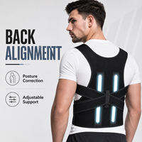 Correcteur de posture réglable en spandex avec sangles croisées, soutien dorsal respirant en maille, ceinture de correction de la cyphose pour hommes et femmes, fermeture auto-agrippante