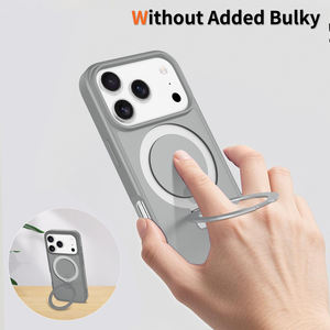 Hybride schokbestendige telefoonhoes met ringstandaard en magnetische matte afwerking voor iPhone 17 Pro Max, iPhone 16, 15, 14, 13, 12 Pro Max. - Product Image 6