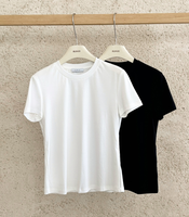 Haut à manches courtes en tissu tricoté ODM, élégant et décontracté, respirant, écologique, col rond, logo grande taille XL pour la saison d'automne