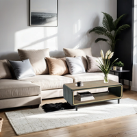 Table basse vintage moderne en bois massif avec cadre en métal de luxe Table basse rustique en bois