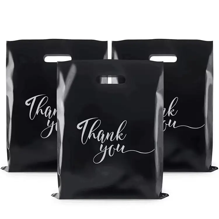 Sacchetti di plastica personalizzati all'ingrosso con Logo t-shirt riciclabili borsa fustello maniglia spesa per affari promozione