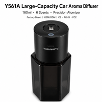 Diffuseur d'arômes pour voiture YUEHANGTC 160 ml, 6 senteurs, atomiseur de précision, CE RoHS FCC, fabrication directe OEM