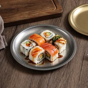 Stainless Steel Round Plate 20-20.9cm Flat Shallow Dish For Restaurant Use - Product Image 2