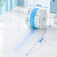 Rouleau de film PU transparent imperméable pour fixation, matériau de pansement avec support en grille verte, hypoallergénique, découpe libre, rouleau de 5 cm x 20 m
