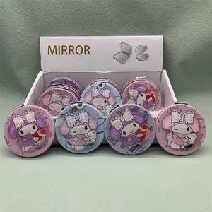 Personnage de dessin animé Kuromi brillant liquide Quicksand miroir cosmétique belle paillettes miroir de poche Girly <span class=keywords><strong>maquillage</strong></span> mélodie carré - Product Image 3