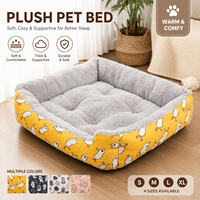 Coussin pour animaux de compagnie en peluche douce, lavable et chaud, avec côtés surélevés, personnalisable avec logo OEM, pour chiens et chats, vente en gros