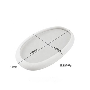 2 Tamanhos Jóias Recipiente Anel Trinket Placa De Armazenamento Grande Bandeja Oval Silicone Moldes para Concreto Resina Prato Bandeja - Product Image 2