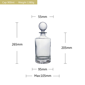 <span class=keywords><strong>Carafe</strong></span> à whisky et vin en cristal transparent de haute qualité, sans plomb, moderne, fabriquée à la machine, 900 ml, pour bar et fêtes - Product Image 5