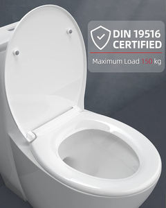 YYU Asiento de inodoro de forma universal <span class=keywords><strong>WC</strong></span> <span class=keywords><strong>Tapa</strong></span> de orinal Ranura de bisagra Color blanco PP o Duroplast Asiento de inodoro de cierre suave - Product Image 4