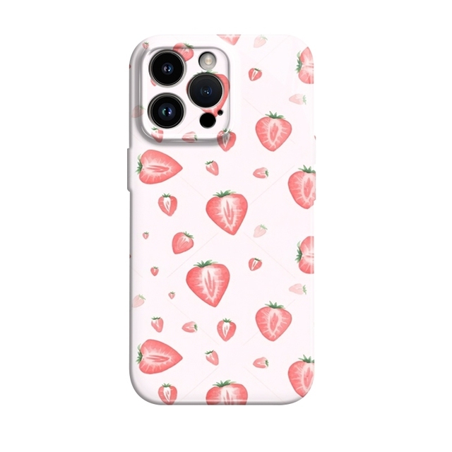 Sweet Style Strawberry Film Hard Phone Cover for Iphone 17 Air 16 15 14 13 12 11 Pro Max 8 Plus 16e Cover Support Customization