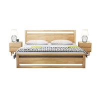 Lit Elande moderne en bois massif, taille King/Queen, avec design sculpté, rangement et fonctions réglables - Meubles de chambre pour la maison et l'appartement