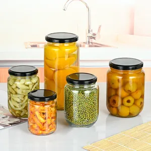 Wholesale Clear 120ml 160ml 220ml 330ml 400ml 580ml Airtight Glass Food Storage Jar Candy Spice Jar With Metal Lid