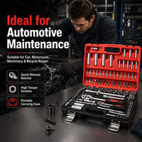 94pcs Jeu de clés à cliquet en métal durable Kit d'outils de réparation automobile multifonctionnel avec étui rigide OEM Outils à main Utilisation sur véhicule