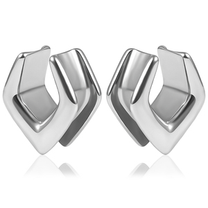 Evorte, dilatateur d'<span class=keywords><strong>oreille</strong></span> hexagonal en acier inoxydable argenté tibétain, tunnel en argent, dilatateur d'<span class=keywords><strong>oreille</strong></span>, bijoux de piercing - Product Image 1