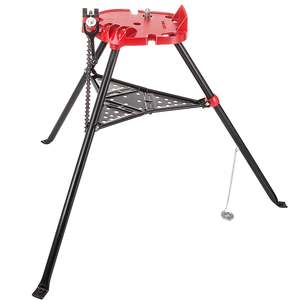 Support de visseuse à chaîne portable 6 pouces avec trépied, surface de travail en fonte ductile, grande base, pieds triangulaires avant, capacité de plateau de 1323 lb - Product Image 2