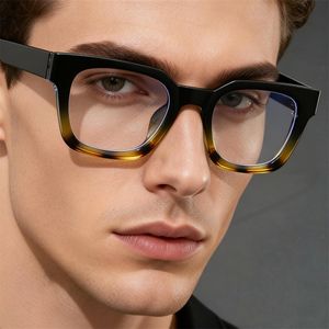 Nuevas Monturas Ópticas Gruesas de Diseño Tr90, Bloqueo de Luz Azul, Transparentes, Azules, Cuadradas Extra Grandes, con Inserto Metálico, Marco de Lentes - Product Image 1