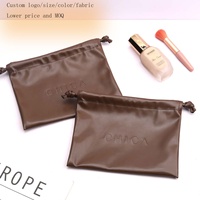 Sac de rangement pour pinceaux cosmétiques en cuir PU en gros, logo personnalisé imprimé, trousse de maquillage de voyage pour femmes