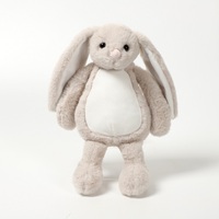 Nouveau style de jouet en peluche lapin à longues oreilles personnalisé avec logo de sublimation de Pâques, peluche lapin à ventre blanc, cadeau pour enfants