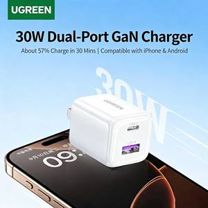 Cargador GaN UGREEN de 30W con doble puerto y QC 3.0 para teléfonos inteligentes - Product Image 2