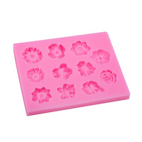 Moule à gâteau en silicone DIY à motifs floraux 3D classiques et populaires (roses, marguerites, tournesols, lys calla, fleurs de cerisier) – Prix usine