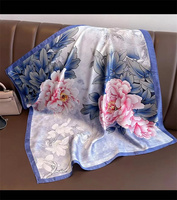 Foulard carré en soie classique à motif cachemire bleu sarcelle et orange pour usage quotidien et décoration mode
