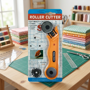 DK-578 28mm Rotary <b>Cutter</b> with 3 Blades | Rotary <b>Cutter</b> 28mm Plastic Handle Durable for Fabric Leather Paper - Product Image 4