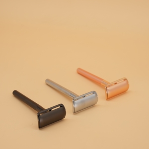 Tête <span class=keywords><strong>de</strong></span> rasage en acier inoxydable à double tranchant pour femmes, or rose, éco-sécurité - Product Image 4