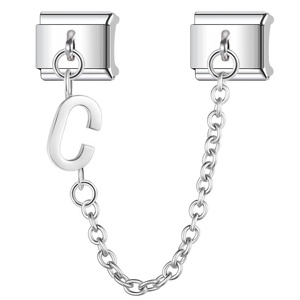 Nouveau Bracelet Modulaire Classique en Acier Inoxydable DIY Alphabet, Combinaison de Maillons Simples et Doubles, Bracelet à Breloques Italien - Product Image 4