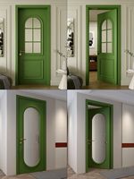 Porte intérieure à ouverture latérale au design moderne, peinte en vert, écologique, finition laquée personnalisée pour les maisons