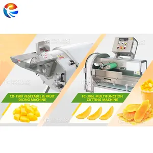 Commercial mango peeling dicer slicing cutting juicer machine dry fruit cube shredding processing machine