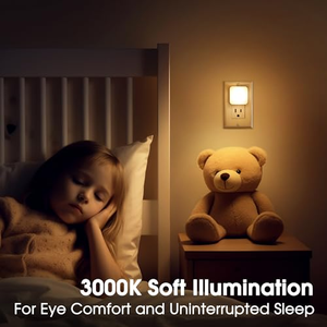 Veilleuse carrée miniature 0,3W pour chambre à coucher, éclairage blanc chaud doux, veilleuse pour chambre d'enfant, prise murale pour dormir au chevet - Product Image 2